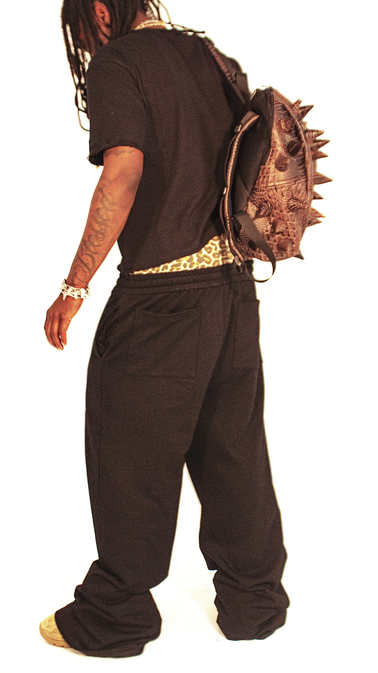 LEOPARD PRINT SWEATPANTS (BLACK)